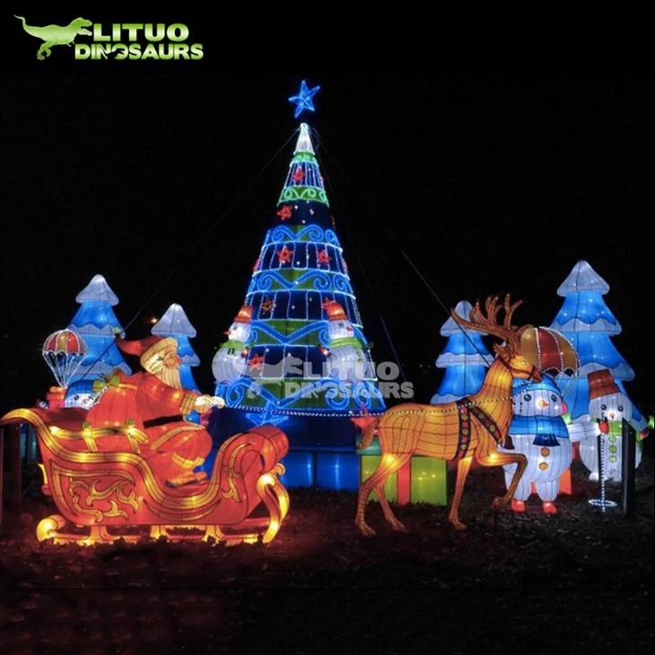 China Silk Christmas Tree Lantern